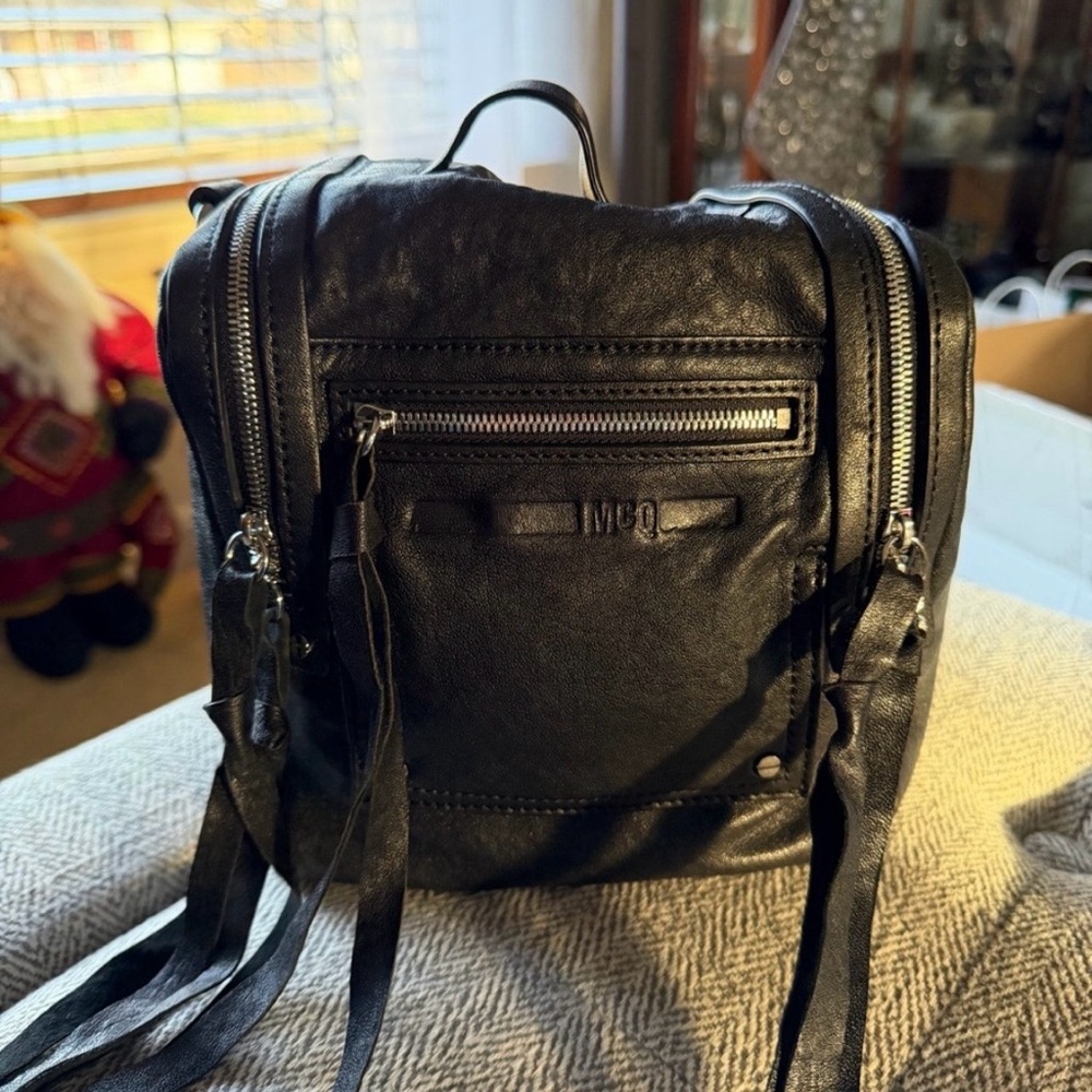 Alexander McQueen Loveless Black Leather Backpack